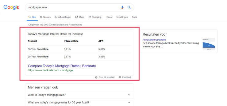 featured snippets