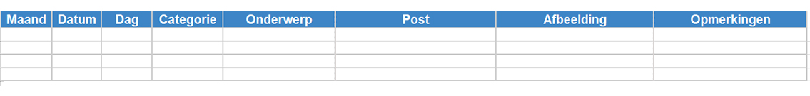 content planner voorbeeld